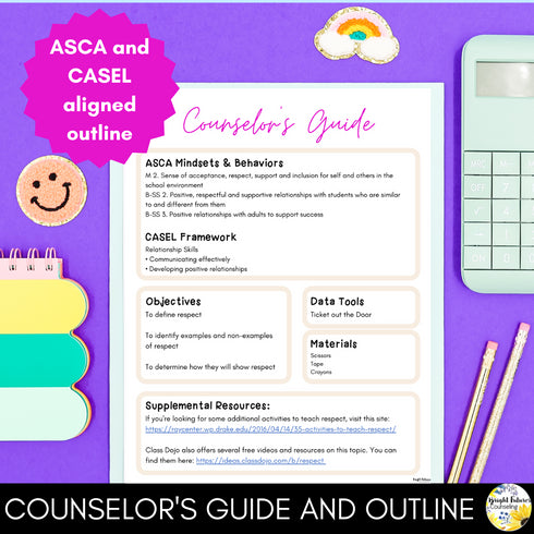 Respect Lesson for Kindergarten - Social Emotional Learning & School Counseling