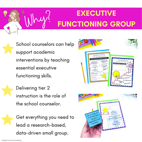 Executive Functioning and Study Skills School Counseling Group & SEL Activities