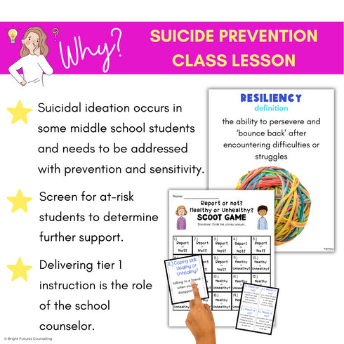 Suicide Prevention Lesson Middle School Counseling