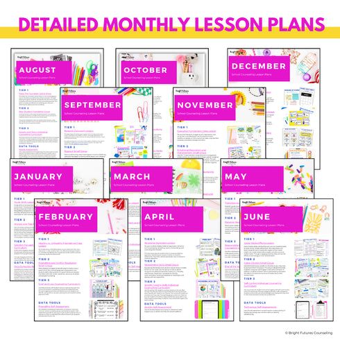 Middle School Counseling Lesson Plans - Year Long Curriculum Map