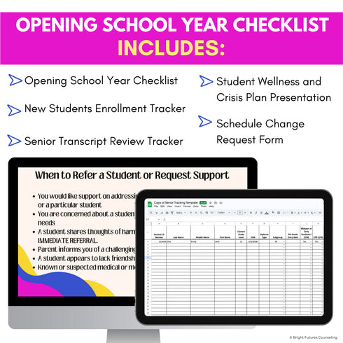 High School Counseling Opening School Year Checklist for High School Counselors