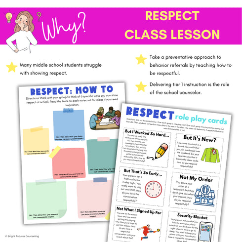 Respect Activities for Middle School - Respect SEL and School Counseling Lesson