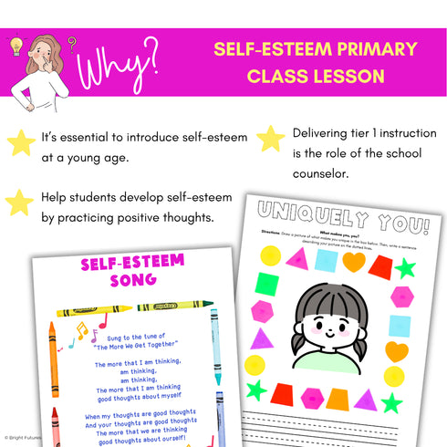 Self-Esteem Counseling Guidance Lesson - Self-Esteem & Confidence Activities