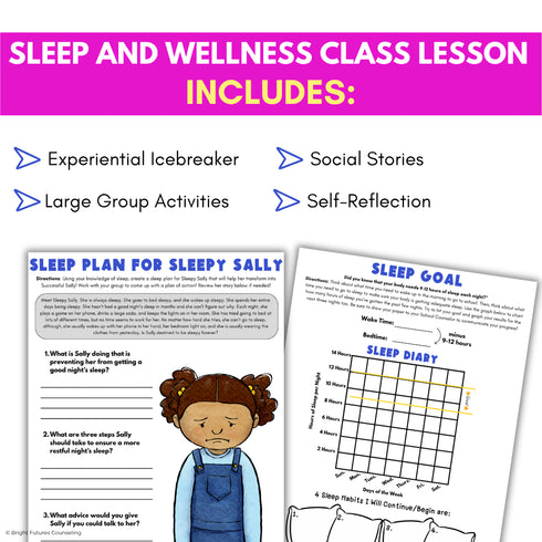 Wellness and Sleep Hygiene - Health and Wellness School Counseling & SEL Lesson