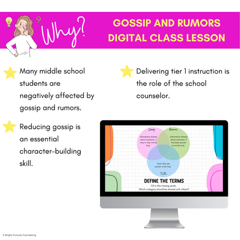 Gossip & Rumors Middle School Counseling Lesson Classroom Guidance Activity
