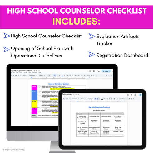 High School Counselor School Year Checklist - High School Counseling Planning