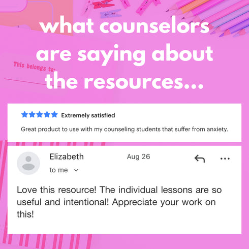 Middle School Individual Counseling Curriculum - Bullying, Anxiety, Grief & more