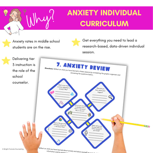 Anxiety Coping Skills Activities- Middle School Individual Counseling Curriculum
