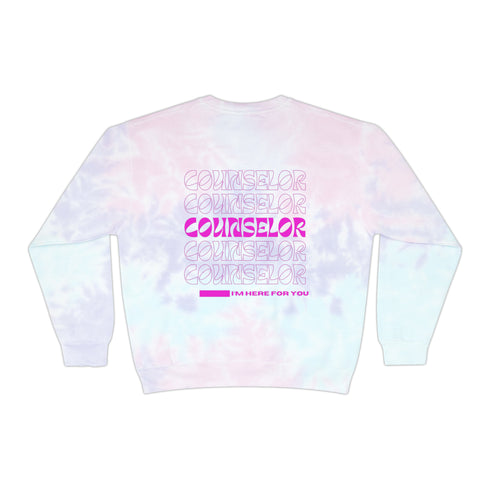 Pink Counselor Tie-Dye Sweatshirt