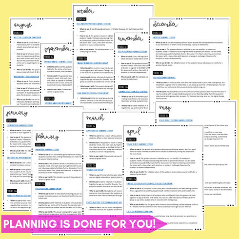 School Counseling Activities for the Year - Elementary Counseling Curriculum Map