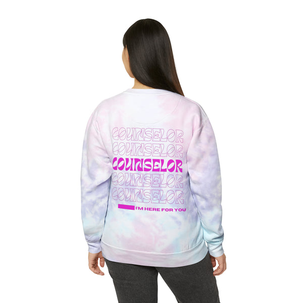 Pink Counselor Tie-Dye Sweatshirt
