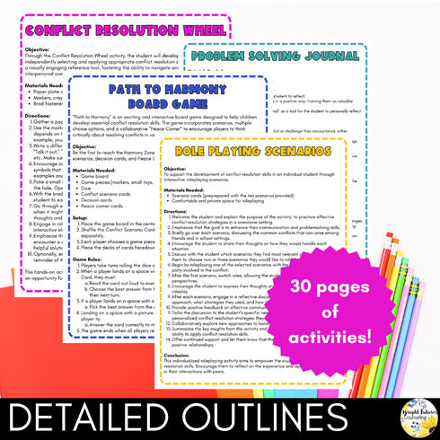 Conflict Resolution Activities - Elementary Conflict Resolution Situation Cards