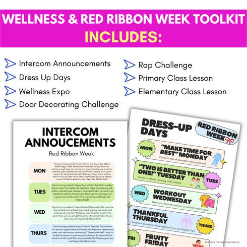 Red Ribbon Week Editable Toolkit - Wellness Week and Red Ribbon Week Flyers
