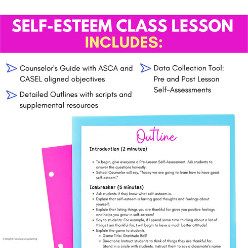Self-Esteem Counseling Guidance Lesson - Self-Esteem & Confidence Activities