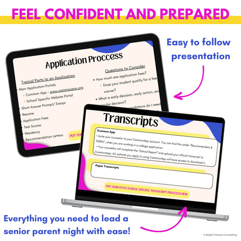 High School Senior Parent Night Presentation - Tools for High School Counselors