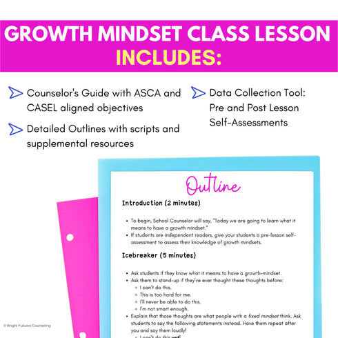 Growth Mindset Primary School Counseling & SEL Lesson- Growth Mindset Activities