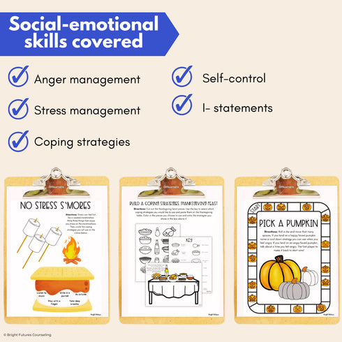 Fall SEL Activities & Fall School Counseling Activity - Countdown to Fall Break