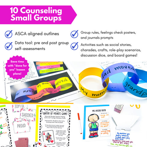 School Counseling Curriculum BUNDLE 10 Low-Prep Ready to Use Counseling Groups