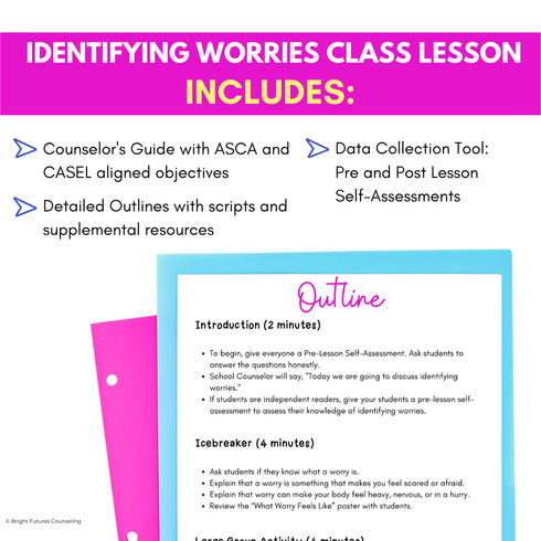 50% OFF for 48 HR Identifying Worries Lesson & Activities -Anxiety Coping Skills
