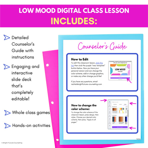 What's included: counselor's guide, editable slide deck, whole class games and hands-on activities