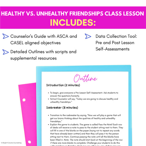 Middle School Friendship Lesson - Healthy Vs. Unhealthy Friendships SEL Lesson