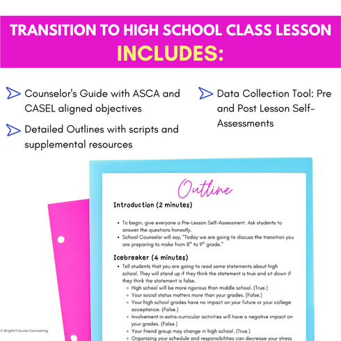 High School Transition Lesson - 8th Grade Transition to High School Activities