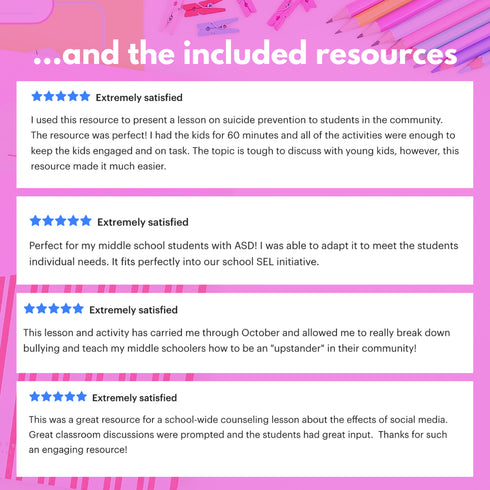 Middle School Counseling Lessons BUNDLE - 10 SEL Lessons for Middle School
