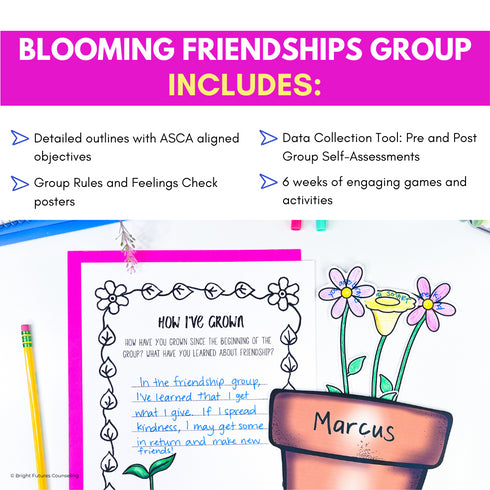 Friendship Activities and Lessons - Blooming Friendships Small Group Counseling