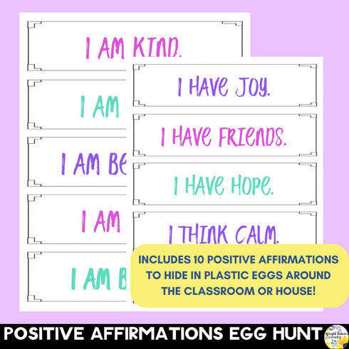 Positive Affirmations Easter & Springtime Self-Esteem Activity