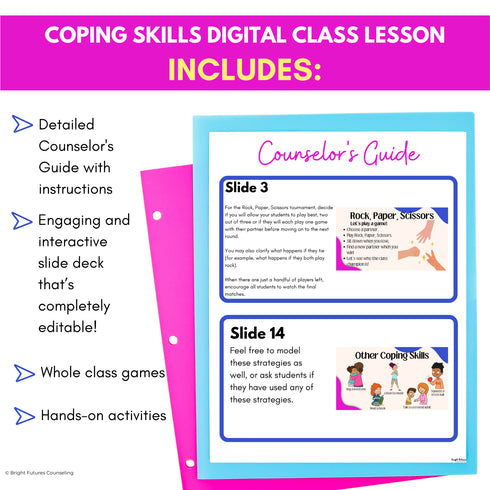Coping Skills Activity & Lesson - Digital Lesson with Coping Strategies Visuals