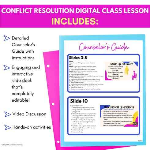 Conflict Resolution Activities and Lesson - Friendship Activities Digital Lesson