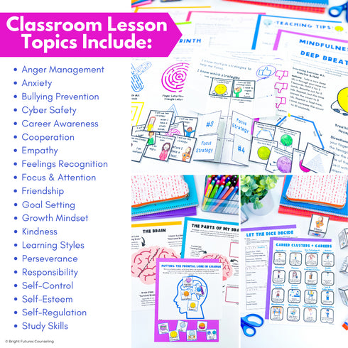 3 Tier Comprehensive Counseling Curriculum with Lessons, Groups, and Individual