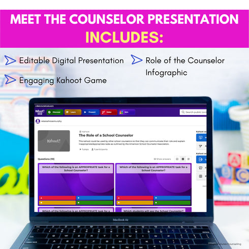 Meet the School Counselor Presentation for Staff | Editable Slides and Handout