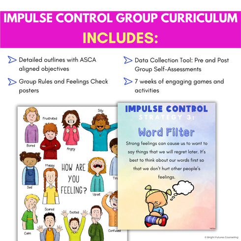 Impulse Control Counseling Group - Self-Control & Impulse Control Activities