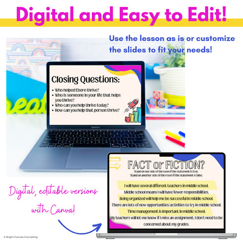 Elementary School Counseling Lessons - Digital & Editable Class Guidance Lessons