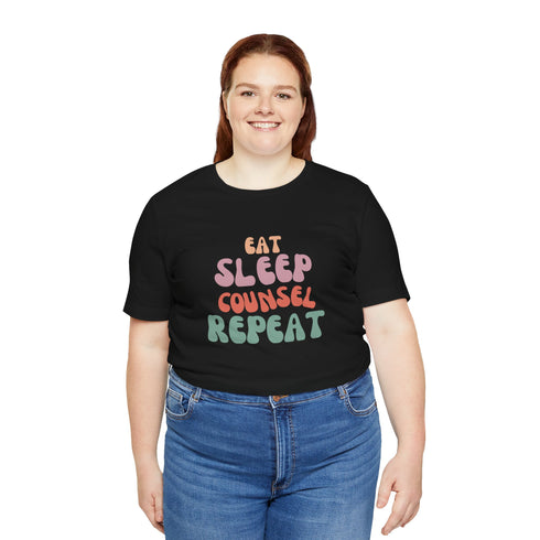 Eat Sleep Counsel Repeat T-Shirt – Funny Counselor Gift Tee