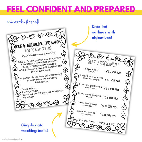 Friendship Activities and Lessons - Blooming Friendships Small Group Counseling