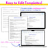 Editable Google Docs college fair templates shown on a laptop and tablet