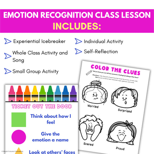 Emotion Identification Feelings Recognition Kindergarten Social Emotional Lesson
