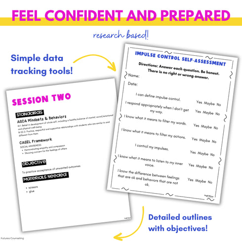 Impulse Control Counseling Group - Self-Control & Impulse Control Activities