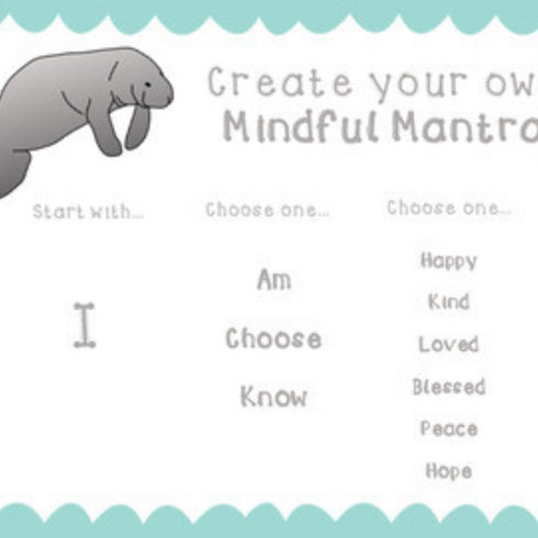 Mindful Manatee Mantras Classroom Posters Counseling Office and Classroom Decor
