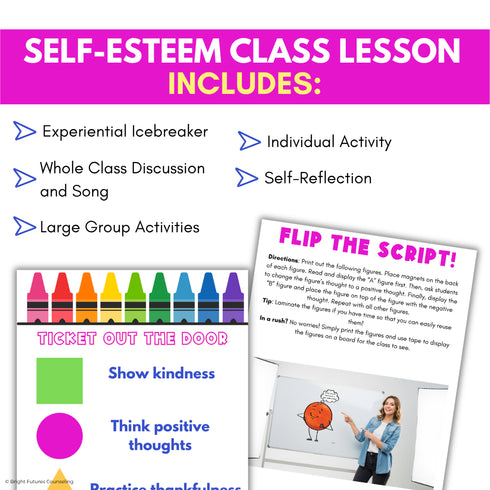 Self-Esteem Counseling Guidance Lesson - Self-Esteem & Confidence Activities