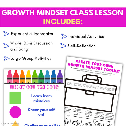 Growth Mindset Primary School Counseling & SEL Lesson- Growth Mindset Activities