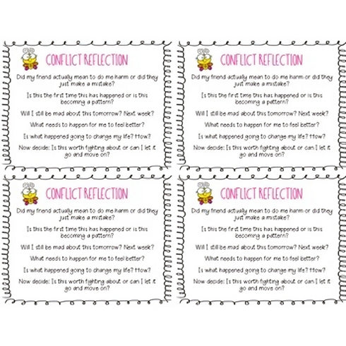 Conflict Resolution - Conflict Reflection Cards