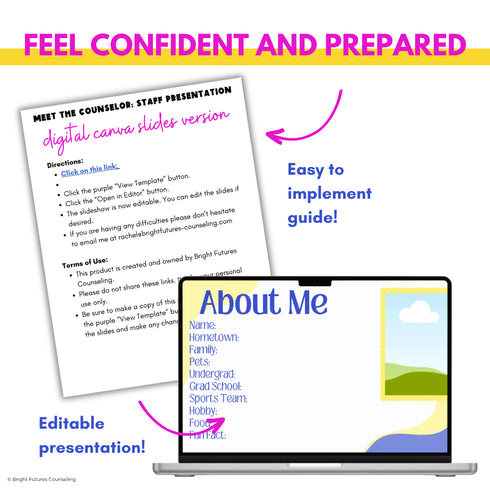 Meet the School Counselor Presentation for Staff | Editable Slides and Handout
