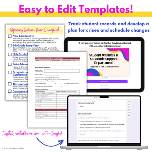 High School Counseling Opening School Year Checklist for High School Counselors