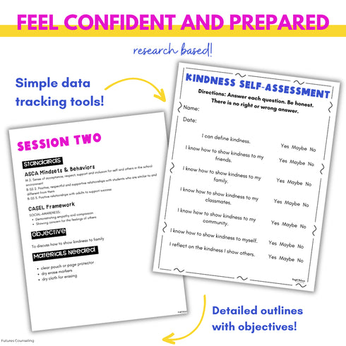 Kindness Small Group Counseling Curriculum with Social Skills Activities