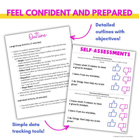 Growth Mindset Primary School Counseling & SEL Lesson- Growth Mindset Activities