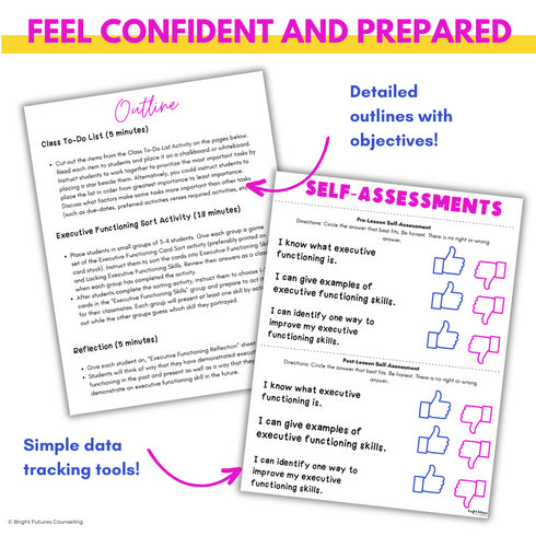 Executive Functioning Lesson Plans for Middle School Study Skills & Counseling