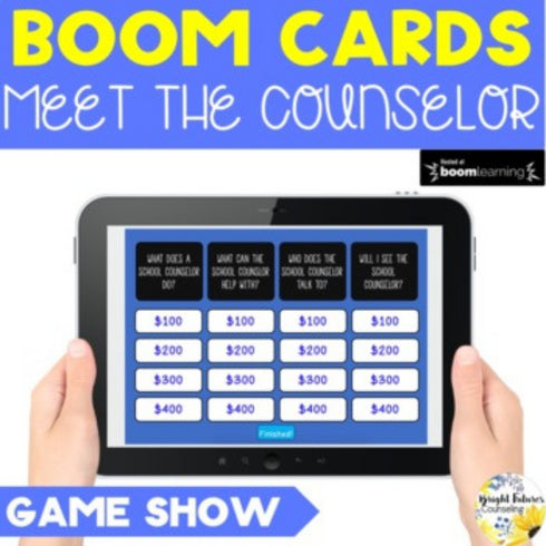Meet the Counselor Game Show BOOM CARDS - Digital School Counseling Game